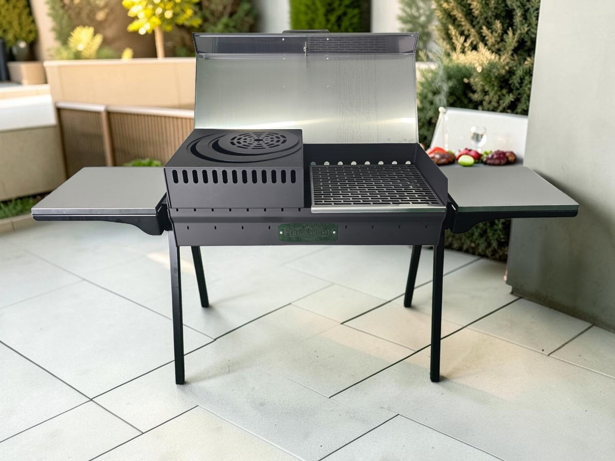 FORGEWERK Mangal Grill 40 × 90 cm aus 3 mm Stahl – Schaschlikgrill & Holzkohlegrill