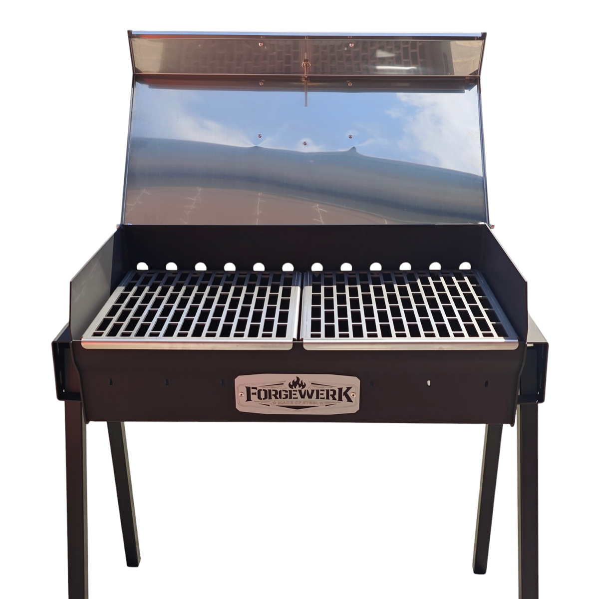 FORGEWERK Mangal Grill 35 × 70 cm aus 3 mm Stahl – Holzkohlegrill für Schaschlik & Outdoor-Kochen