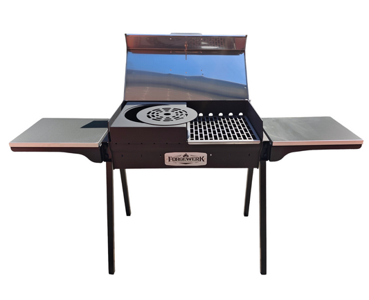 FORGEWERK Mangal Grill 35 × 70 cm aus 3 mm Stahl – Holzkohlegrill für Schaschlik & Outdoor-Kochen