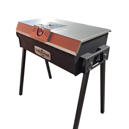 FORGEWERK Mangal Grill 35 × 70 cm aus 3 mm Stahl – Holzkohlegrill für Schaschlik & Outdoor-Kochen