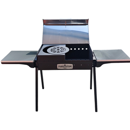 FORGEWERK Mangal Grill 35 × 70 cm aus 3 mm Stahl – Holzkohlegrill für Schaschlik & Outdoor-Kochen