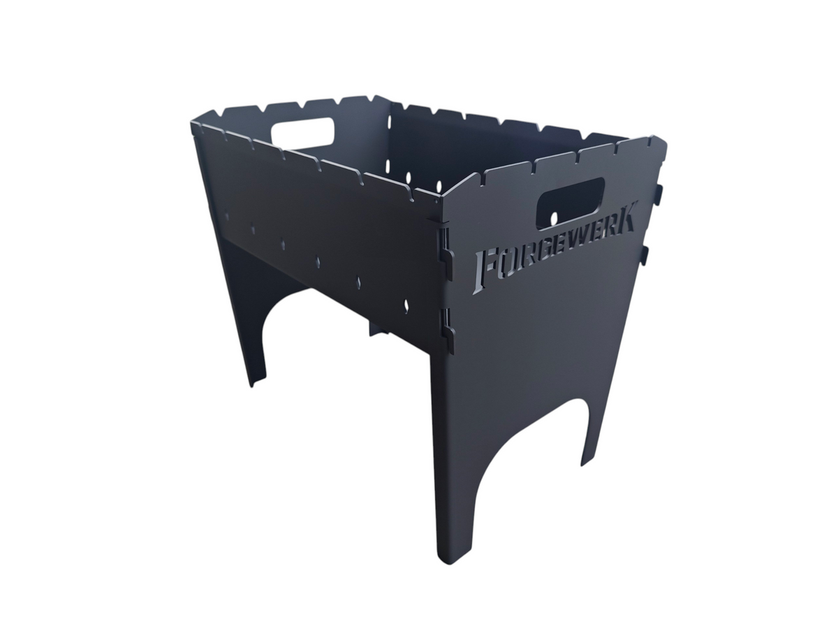 FORGEWERK Mangal Grill 3 mm Stahl – Schaschlikgrill mit Grillrost & Kochplatte