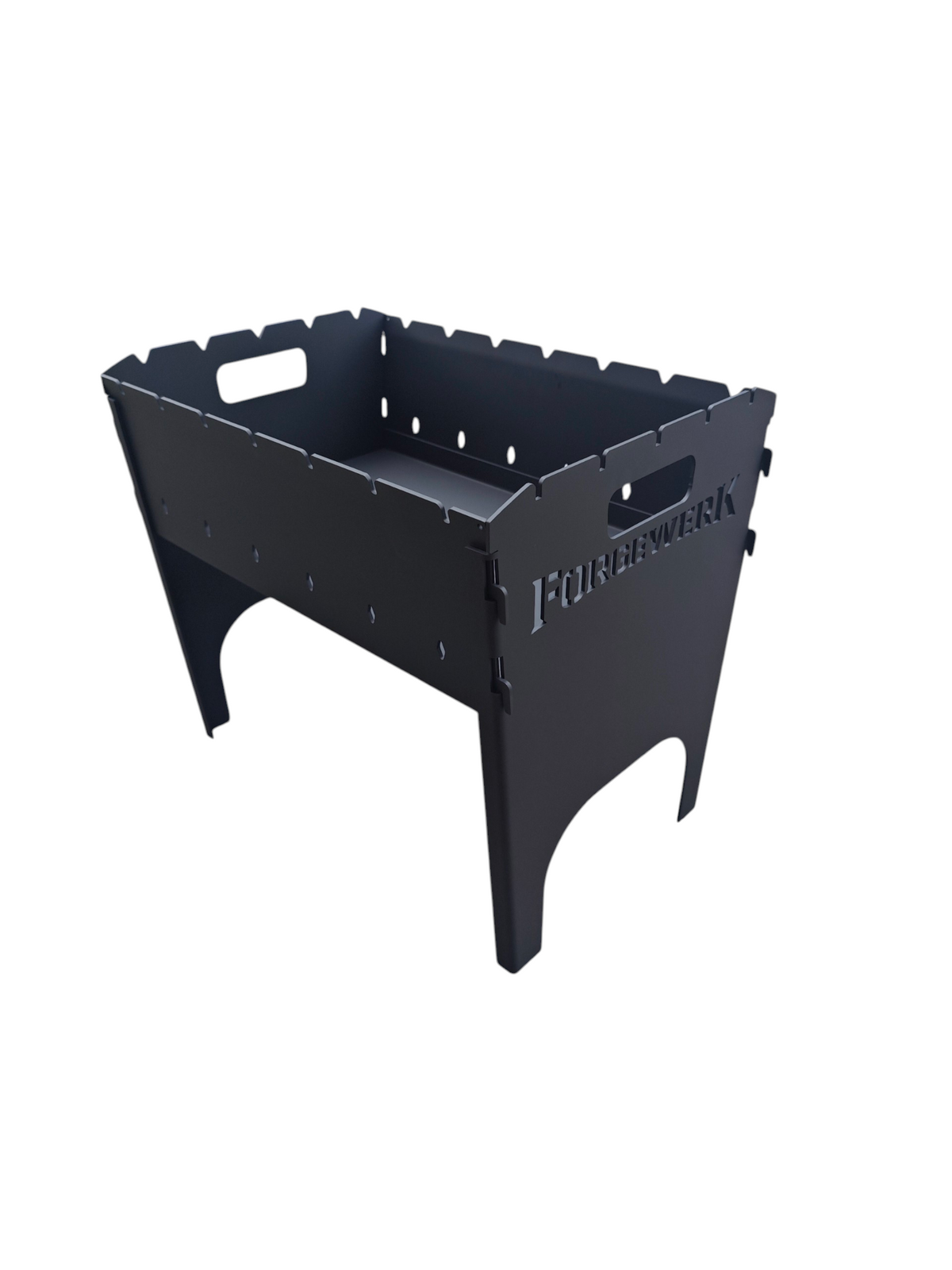 FORGEWERK Mangal Grill 3 mm Stahl – Schaschlikgrill mit Grillrost & Kochplatte