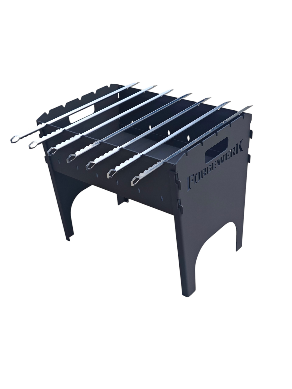 FORGEWERK Mangal Grill 3 mm Stahl – Schaschlikgrill mit Grillrost & Kochplatte
