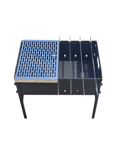 FORGEWERK Mangal Grill 3 mm Stahl – Schaschlikgrill mit Grillrost & Kochplatte