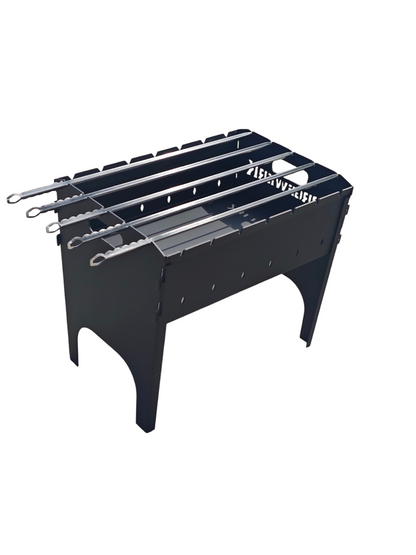 FORGEWERK Mangal Grill 3 mm Stahl – Schaschlikgrill mit Grillrost & Kochplatte