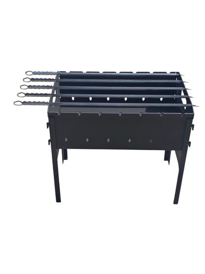 FORGEWERK Mangal Grill 3 mm Stahl – Schaschlikgrill mit Grillrost & Kochplatte