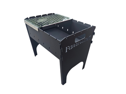 FORGEWERK Mangal Grill 3 mm Stahl – Schaschlikgrill mit Grillrost & Kochplatte