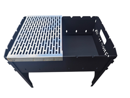 FORGEWERK Mangal Grill 3 mm Stahl – Schaschlikgrill mit Grillrost & Kochplatte