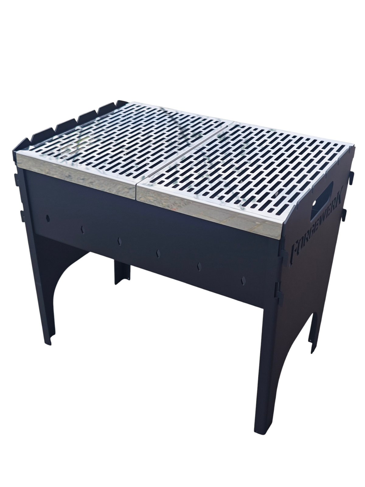 FORGEWERK Mangal Grill 3 mm Stahl – Schaschlikgrill mit Grillrost & Kochplatte