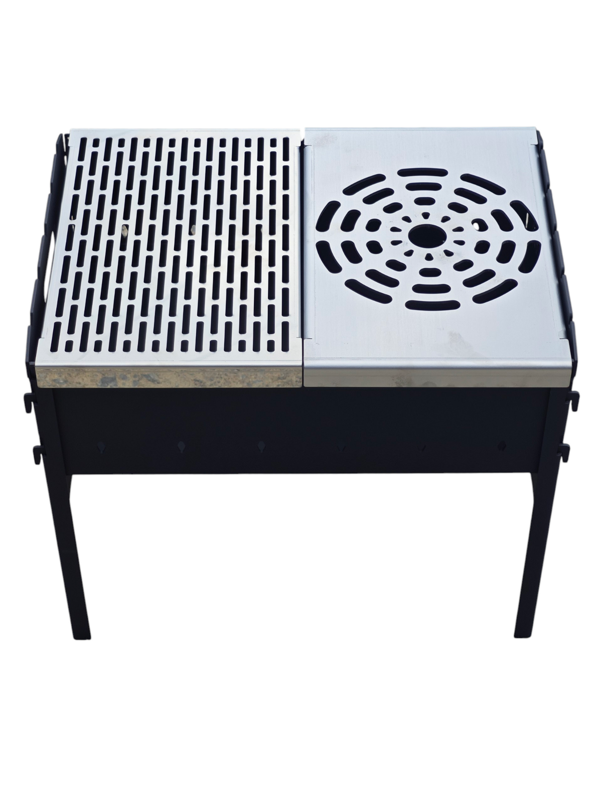 FORGEWERK Mangal Grill 3 mm Stahl – Schaschlikgrill mit Grillrost & Kochplatte