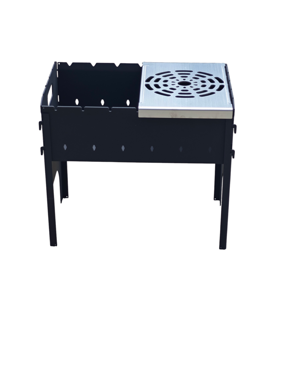 FORGEWERK Mangal Grill 3 mm Stahl – Schaschlikgrill mit Grillrost & Kochplatte