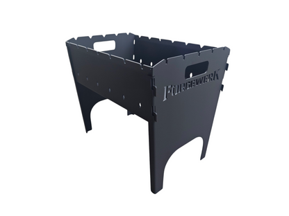 FORGEWERK Mangal Grill 3 mm Stahl – Schaschlikgrill mit Grillrost & Kochplatte