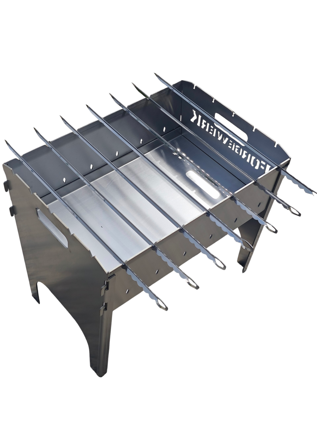 FORGEWERK Mangal Grill aus 3 mm Edelstahl – Schaschlikgrill & Outdoor-Kochstelle