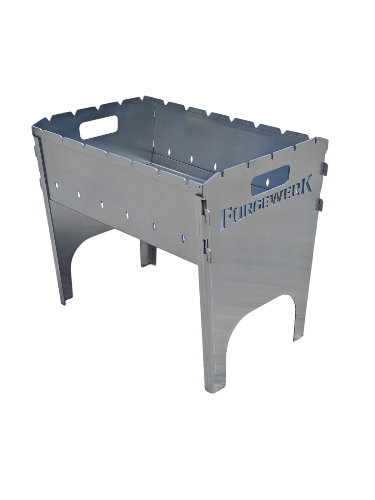 FORGEWERK Mangal Grill aus 3 mm Edelstahl – Schaschlikgrill & Outdoor-Kochstelle