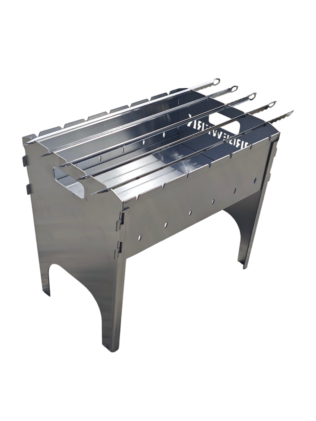 FORGEWERK Mangal Grill aus 3 mm Edelstahl – Schaschlikgrill & Outdoor-Kochstelle