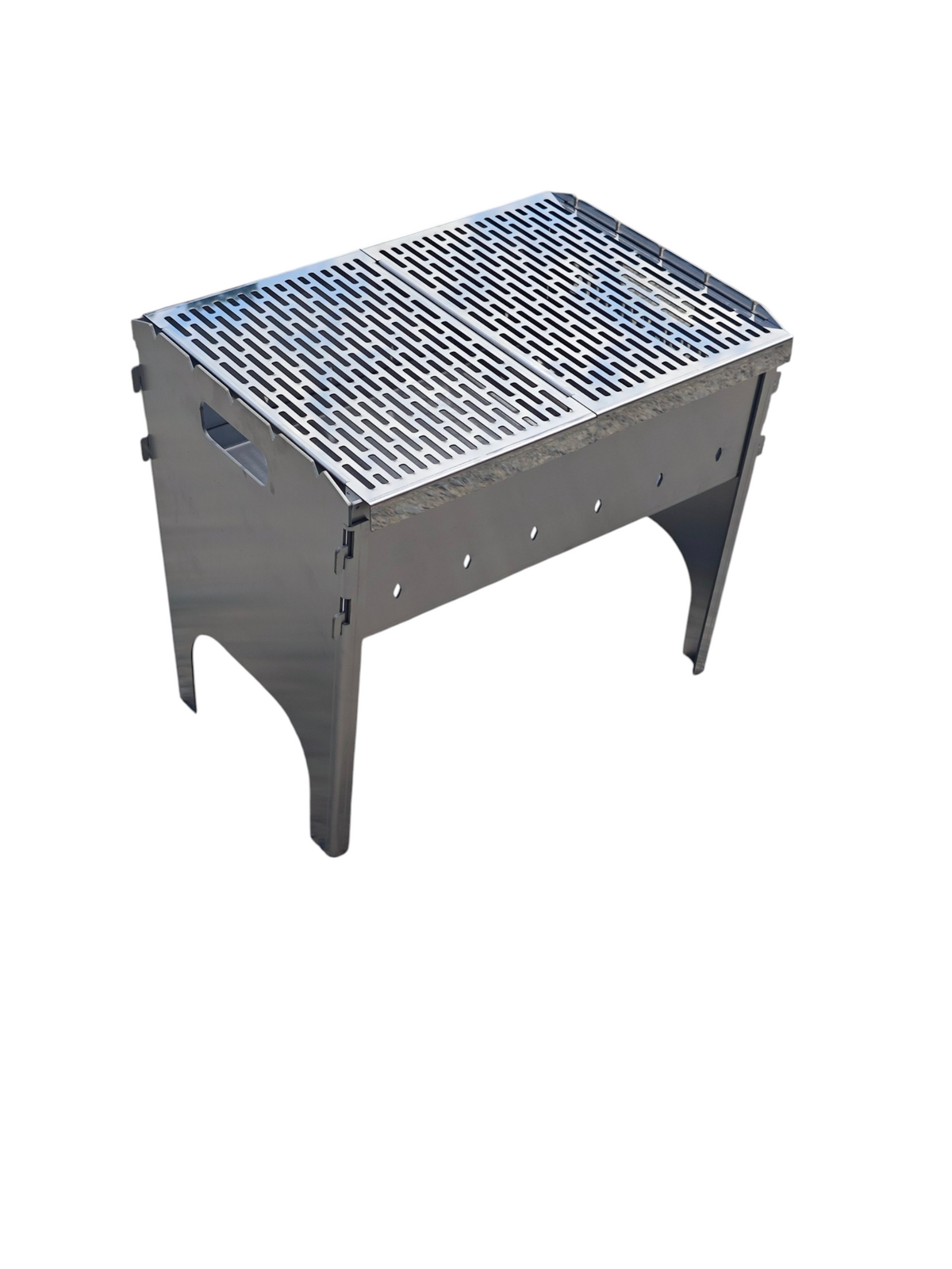 FORGEWERK Mangal Grill aus 3 mm Edelstahl – Schaschlikgrill & Outdoor-Kochstelle