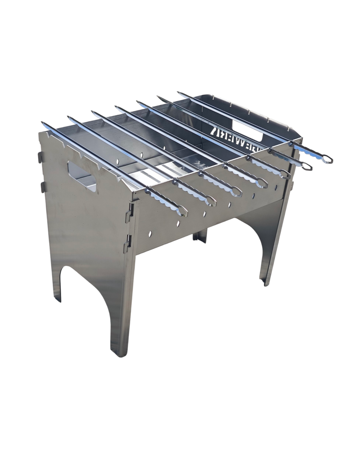FORGEWERK Mangal Grill aus 3 mm Edelstahl – Schaschlikgrill & Outdoor-Kochstelle