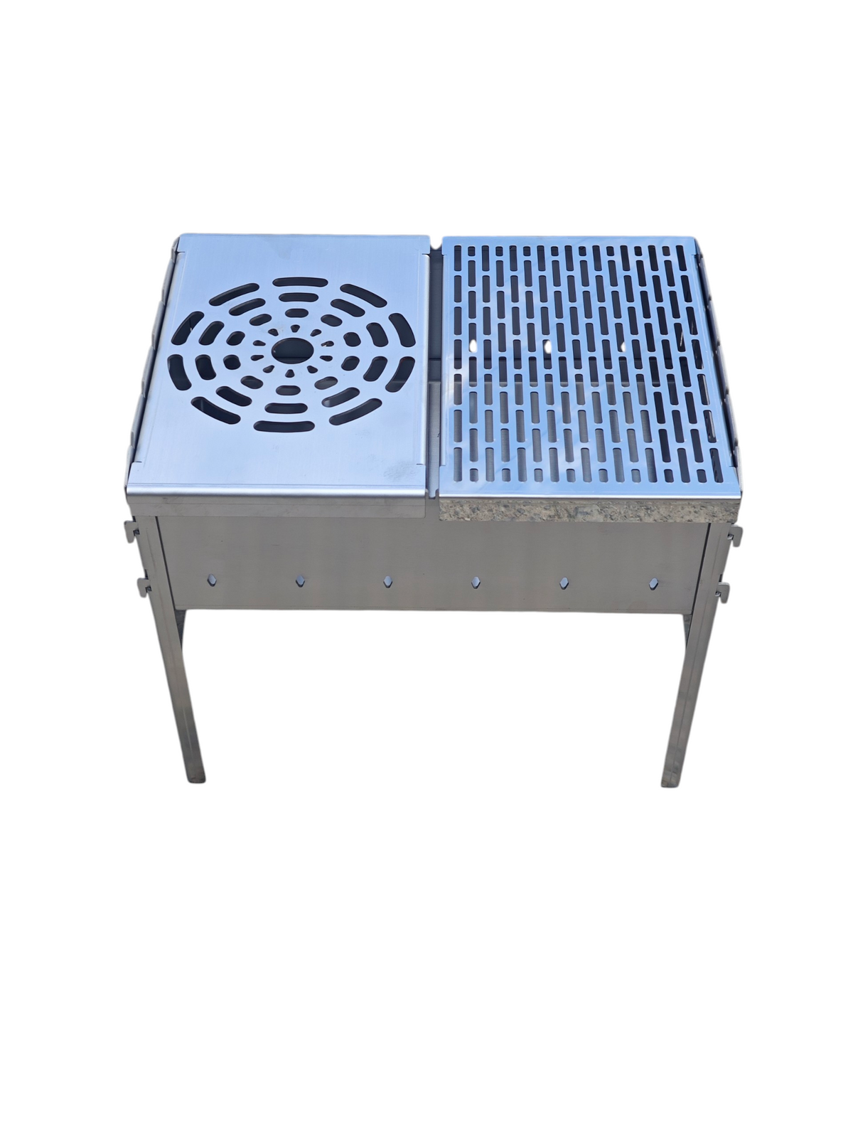 FORGEWERK Mangal Grill aus 3 mm Edelstahl – Schaschlikgrill & Outdoor-Kochstelle