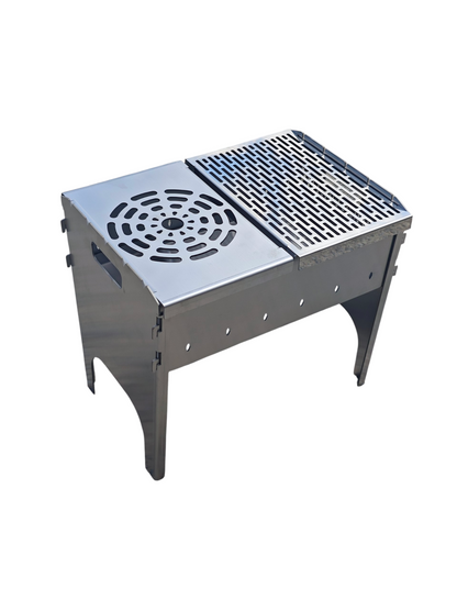 FORGEWERK Mangal Grill aus 3 mm Edelstahl – Schaschlikgrill & Outdoor-Kochstelle