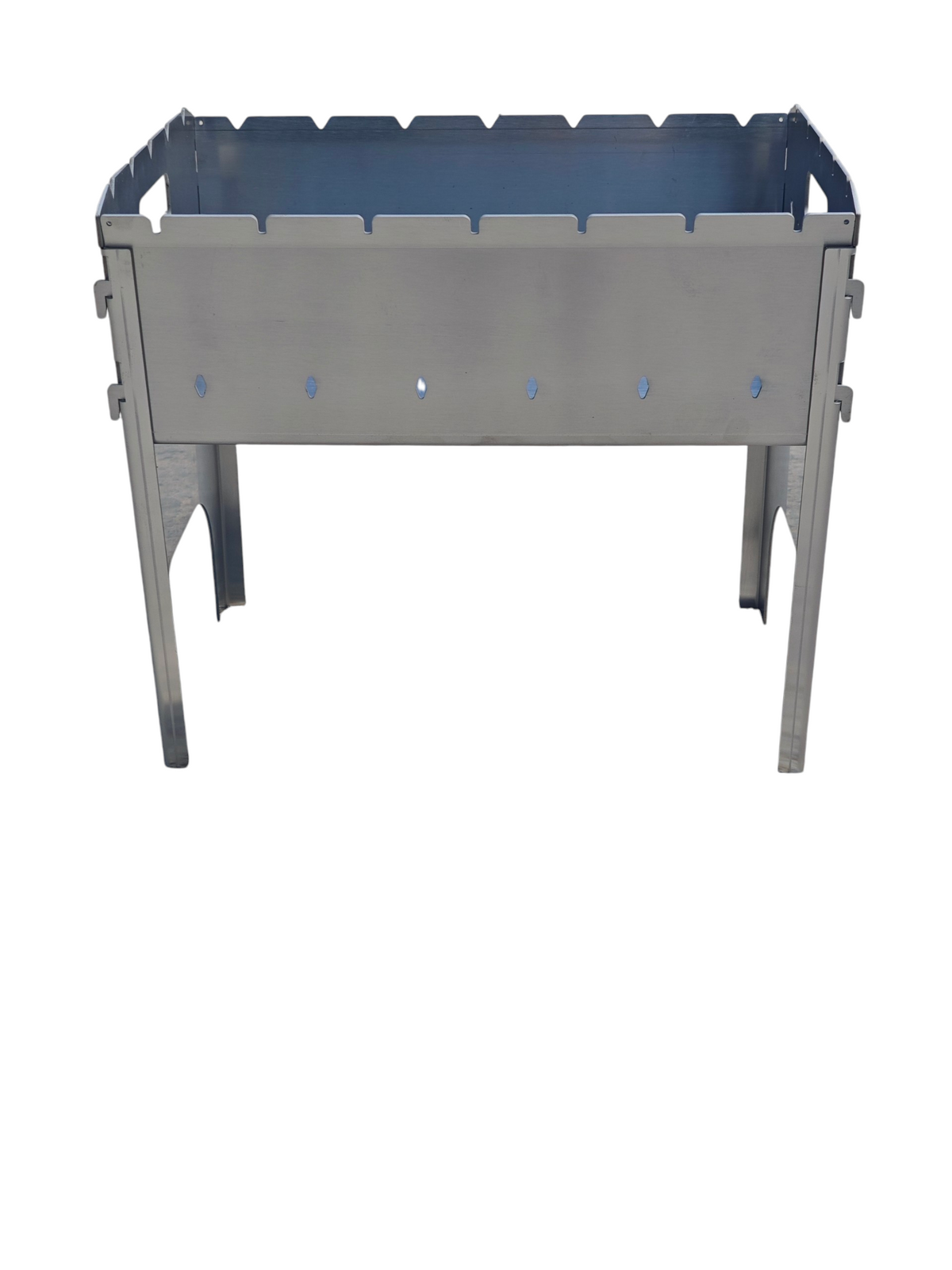 FORGEWERK Mangal Grill aus 3 mm Edelstahl – Schaschlikgrill & Outdoor-Kochstelle