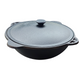 Kasan Gusseisen, Deckel Aluminium, Runder Boden, WOK Kazan Plov Ø 32 cm, 6 L