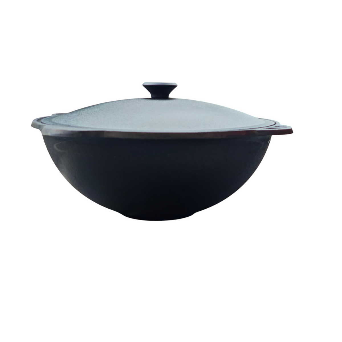 Kasan Gusseisen, Deckel Aluminium, Runder Boden, WOK Kazan Plov Ø 32 cm, 6 L