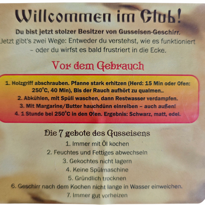 Gusspfanne mit Glasdeckel Bratpfanne aus Gusseisen Gussbratpfanne 22 x4cm