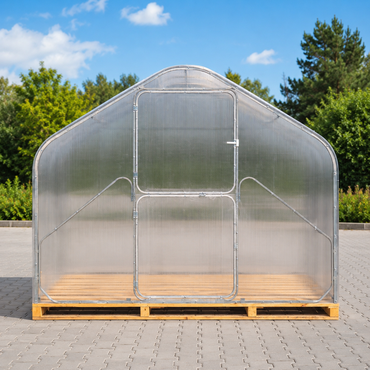 Gewächshaus GABLE 2,75 m breit  – 4/6 mm Polycarbonat , 2,12m hoch