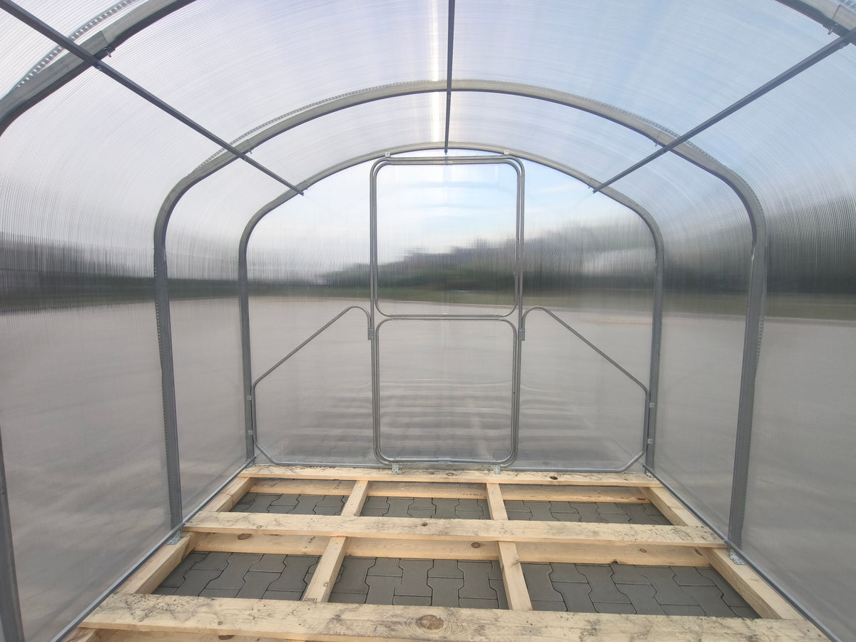 Gewächshaus FLORA 2,64 m – 4/6 mm Polycarbonat oder Stahlrahmen | 0,67/1 m
