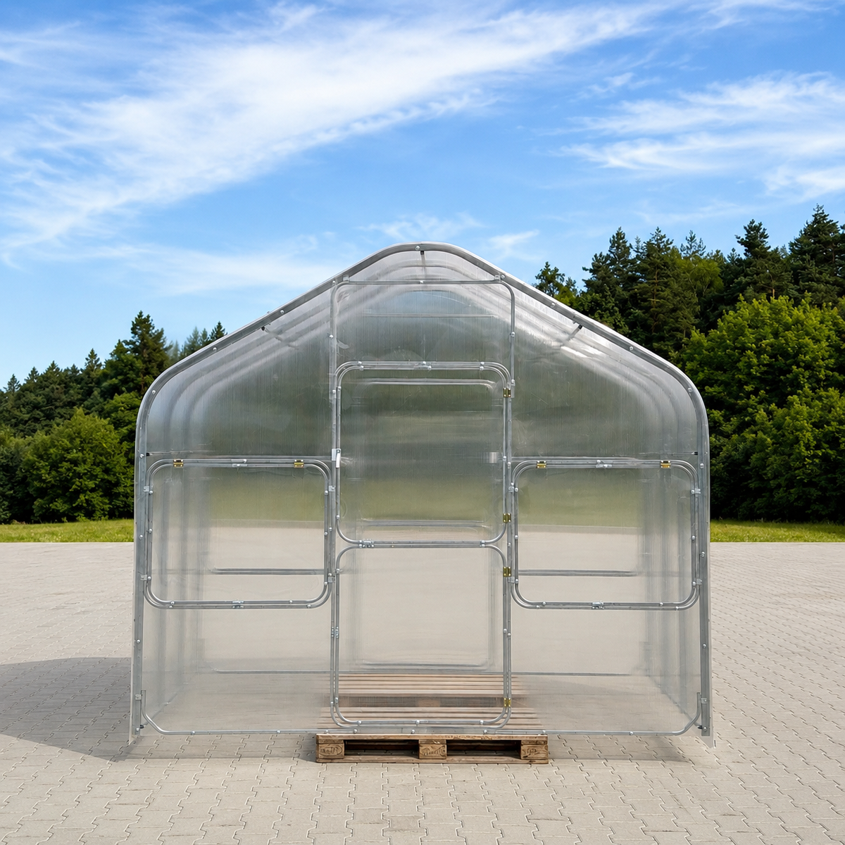 Gewächshaus GABLE 2,99 m – 4/6 mm Polycarbonat , extrahoch 2,55cm