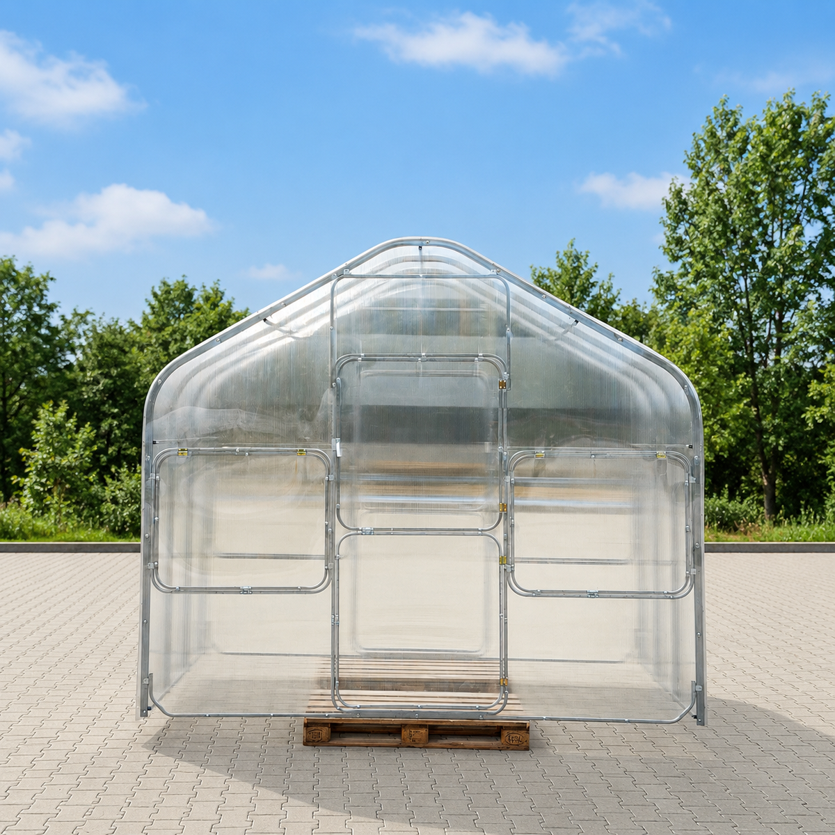 Gewächshaus GABLE 2,99 m – 4/6 mm Polycarbonat , extrahoch 2,55cm