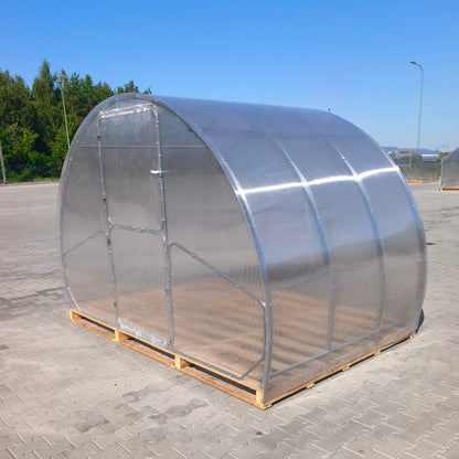 Gewächshaus GAUDI 3 m – 4/6 mm Polycarbonat oder Stahlrahmen, Bogenabstand 1,0 / 0,67 m