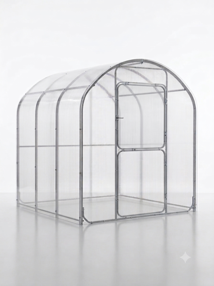 Gewächshaus CUCUMBER 2,10 m – 4/6 mm Polycarbonat oder Stahlrahmen | 0,67/1 m